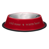 HUND - Skålar - Tillbehör - Anti-glid Skålar - Proselect "Cold Nose Warm Heart " Skålar, Röda