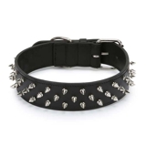 Petsters Deluxe Spiked Leather Dog Collars, Svart