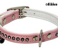 Luxo halsband med strass, rosa