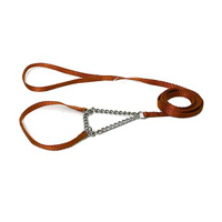 HUND - Koppel - Halsband - Selar - Koppel - Retriever - Utställning - Petsters Utställnings Koppel med Halvstryp, Brunt