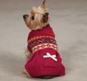 Petsters Fair Isle Sweater Dresses, Raspberry