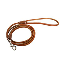 HUND - Koppel - Halsband - Selar - Koppel - Läder - Konstläder - Äkta Läder - Super Soft Rundsytt Läder Koppel, Brunt